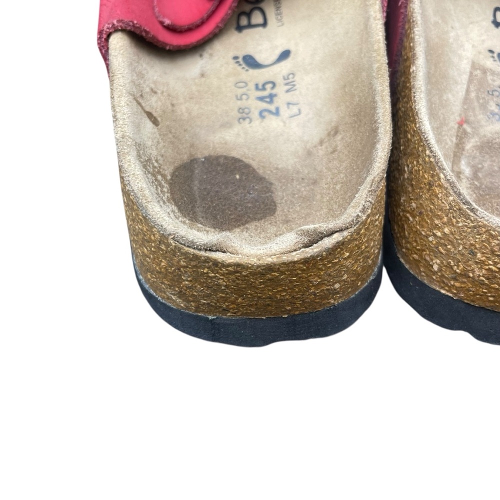 Birkenstock Betula Red 3 Strap Cork Sandals 7 Adjustable Straps Boho - Picture 7 of 8
